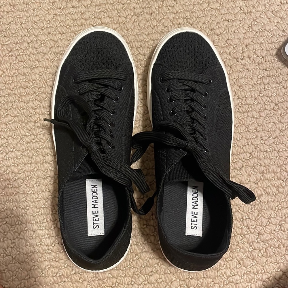 Steve Madden Black Mesh Sneakers